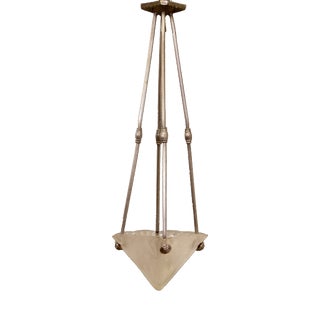 Art Deco French Pendant Lamp by David Gueron for Verrerie Dart Degué, 1920s For Sale