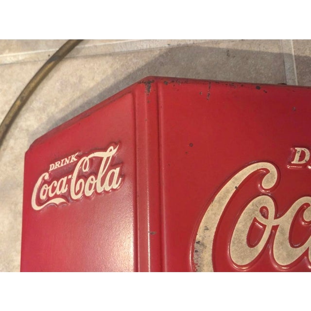 Vintage Coca Cola Sign Super Rare Kay Displays Metal Cooler & Arrow Collectible 31.5" x 16" This original Coca-Cola sign...