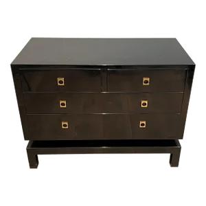 Black Lacquered Chest of Drawers by Guy Lefèvre for Maison Jansen
