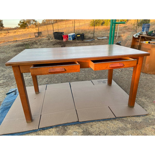Wood Vintage Mid Century Modern Walnut Library Table by the Jasper Desk Company 1959 For Sale - Image 7 of 17