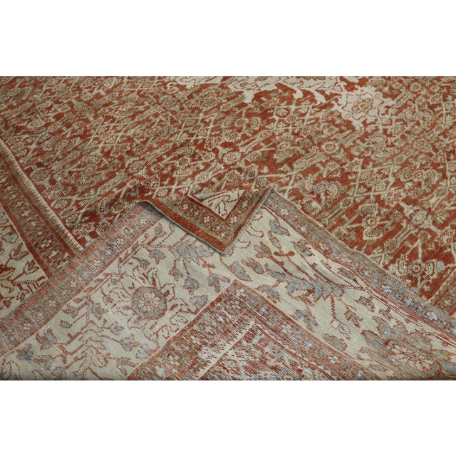 Antique Oversize Square Persian Mahal Sultanabad Rug For Sale - Image 10 of 11