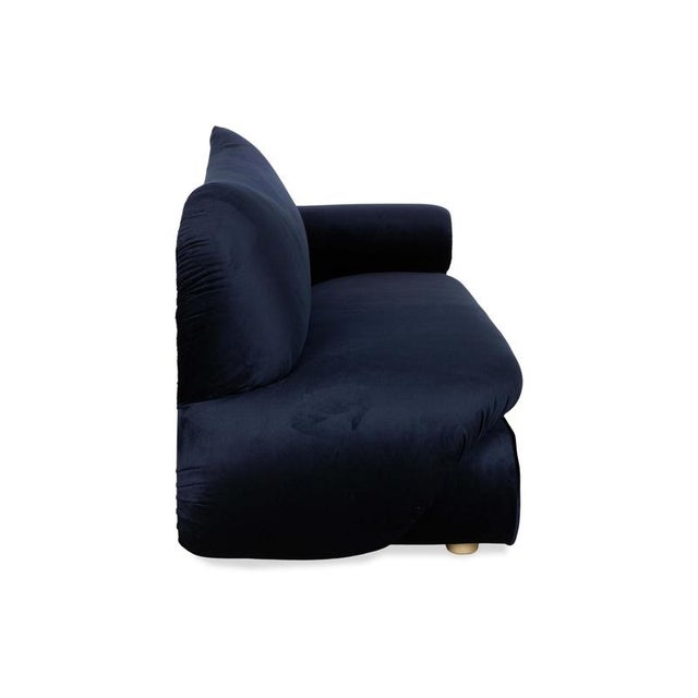Textile Gaudi 3-Seater Chaise Lounge Sofa in Blue Fabric from Bretz For Sale - Image 7 of 10
