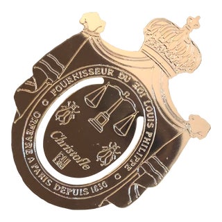 Christofle Silver Louis Philippe Crested Bookmark For Sale