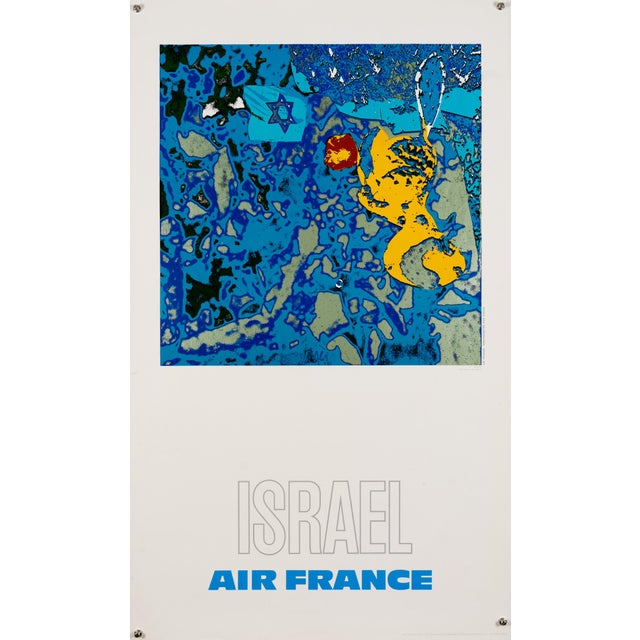 Air France Israel Travel Poster by Raymond Pagès, 1971 For Sale - Image 10 of 10