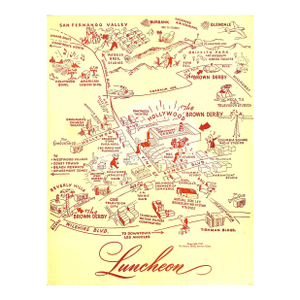 The Brown Derby Hollywood Circa 1954 Luncheon Menu With Bd Envelope