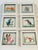 Beautiful handmade paper art Florida coastal theme items in modern white frames. , sea shells, flamingoes, pelican, parrot, .