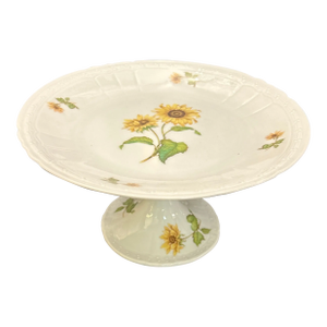French 1940s Porcelain Pedestal Cake Stand