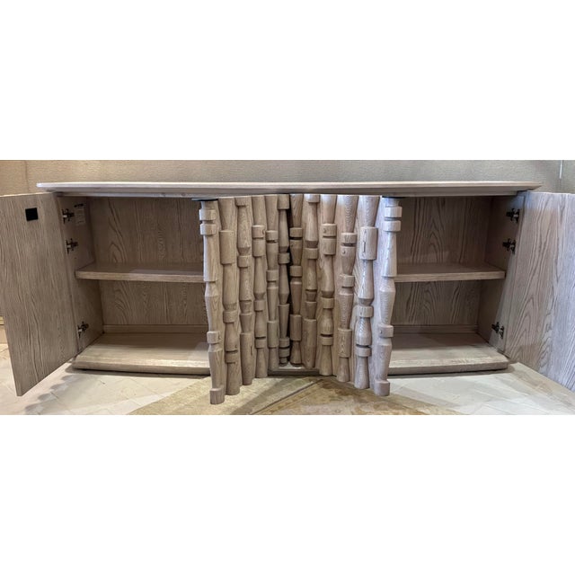 Revelation Modern White Washed Spindle Cabinet For Sale - Image 9 of 9