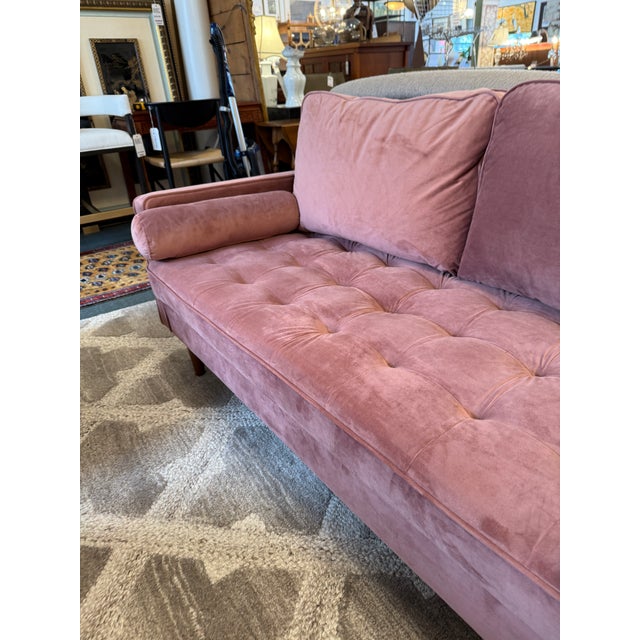 Textile Modway Valour Velvet Apartment Sofa, Rose Pink For Sale - Image 7 of 12
