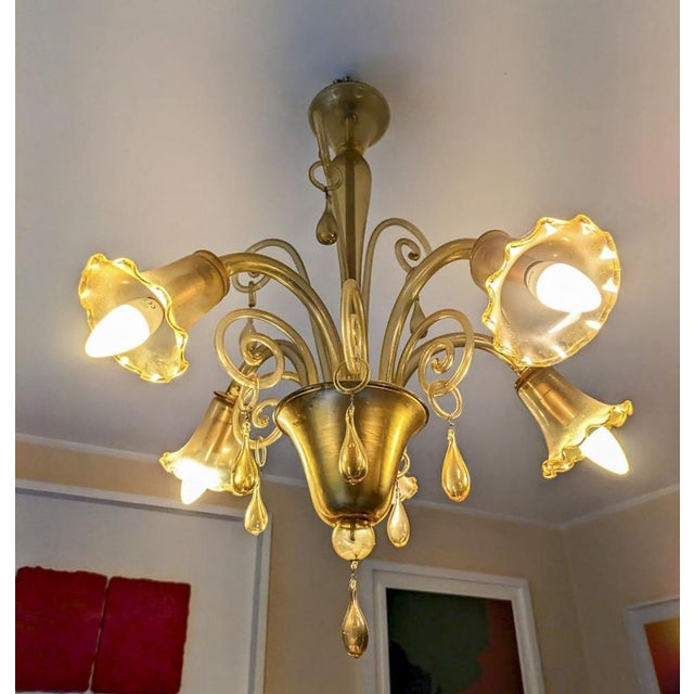 Venetian Murano Blown Glass Chandelier For Sale - Image 11 of 16