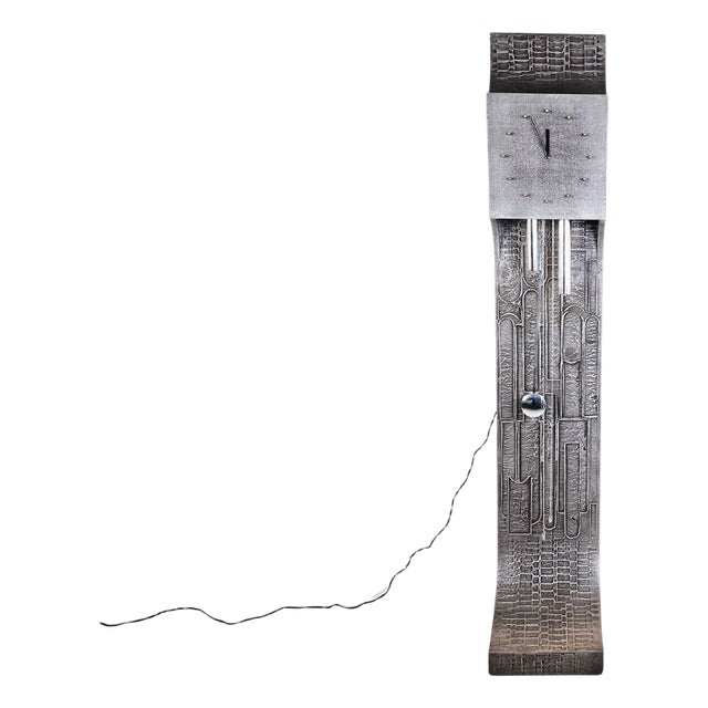 Vintage Brutalist Standing Clock, 1970s For Sale