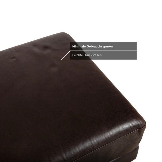 Animal Skin Moule Leather Stool in Brown by Brühl For Sale - Image 7 of 11