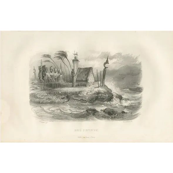 Mid 19th Century D'Urville, The Hale O Keawe of Hawaii, 1853, Print For Sale - Image 5 of 5