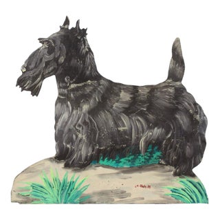 Hand-Painted Scottie Dog C1985 Steel Drum Cut-Out Doorstop by Yves Darius (Haitian, 20th Century) For Sale
