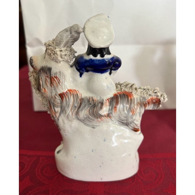 Victorian Antique Staffordshire Figurines of Girls on Goats- Set of 2 For Sale - Image 3 of 10