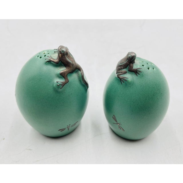 1990s Modern Emilia Castillo Plata Pura Frog Salt & Pepper Shakers For Sale In Los Angeles - Image 6 of 16