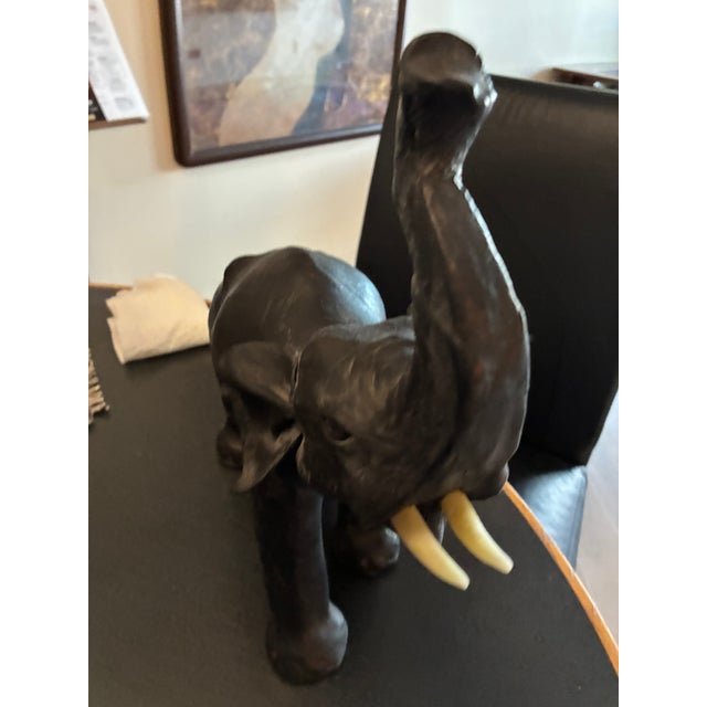 1960s 1960s Leather Elephant Pair For Sale - Image 5 of 7