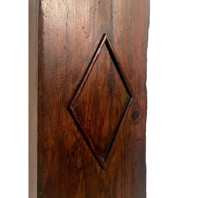 18th Century Italian Wall-Mounted Chestnut Display Cabinet with Hand-Blown Glass, 1800s For Sale - Image 11 of 18