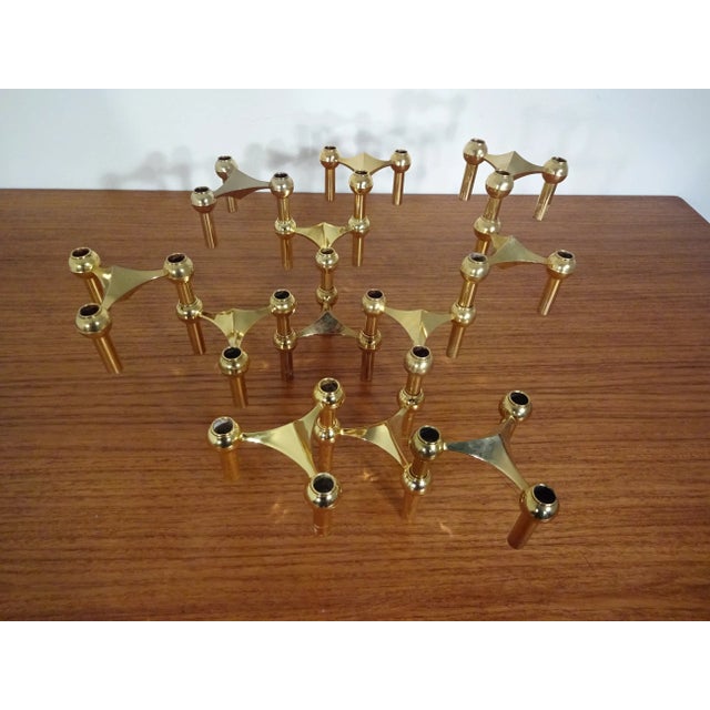 Gold Gold-Plated Candleholders by Ceasar Stoffi & Fritz Nagel for BMF, 1960s, Set of 12 For Sale - Image 8 of 12
