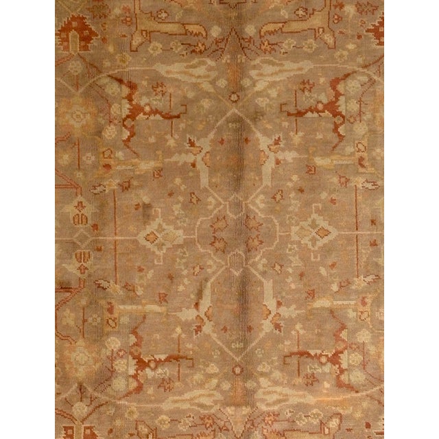 Wool pile genuine hand made vegetable dye Oushak rug-