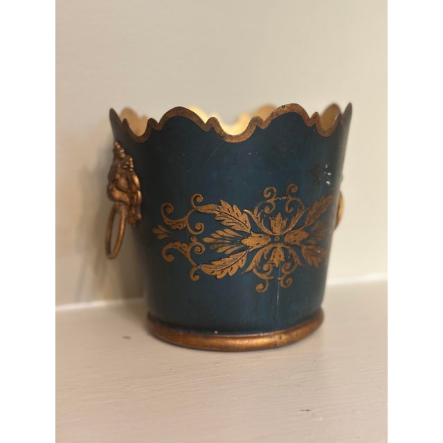 Vintage French Tole Cache Pot For Sale - Image 10 of 10