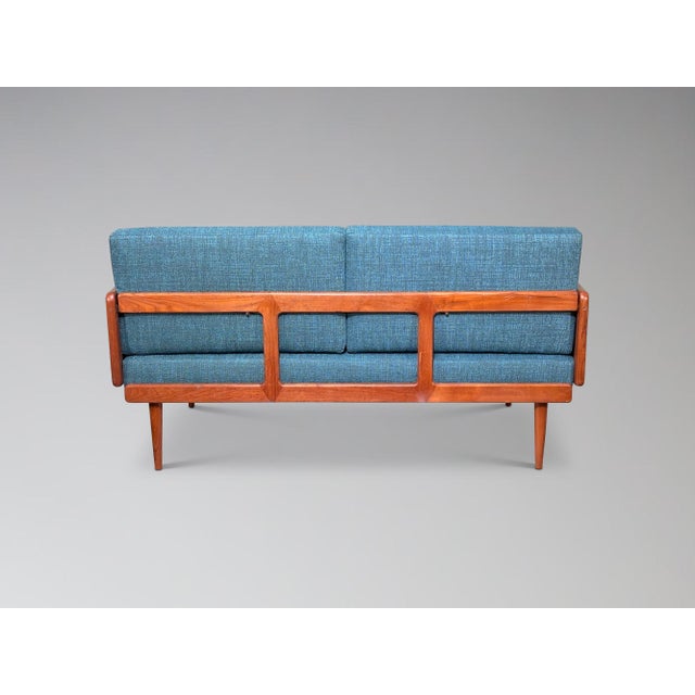 Restored Vintage Teak and Cane Sofa Daybed by Peter Hvidt & Orla Molgaard-Nielsen Fd451 For Sale In Milwaukee - Image 6 of 11