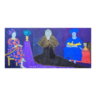 Chambers of Her Sorrows, Figurative Abstract, Janet Adegoke (2021) Acrylic on Canvas For Sale