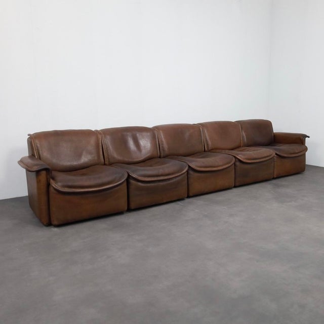 Vintage DS-12 Modular Leather Sofa from de Sede, 1970s, Set of 5 For Sale - Image 11 of 11