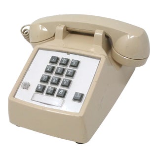 Vintage Beige Touch Tone Modular Desk Phone For Sale