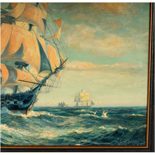 Early 20th Century American School Returning Home at Sunset Oil on Canvas Signed in Period Frame For Sale - Image 5 of 10