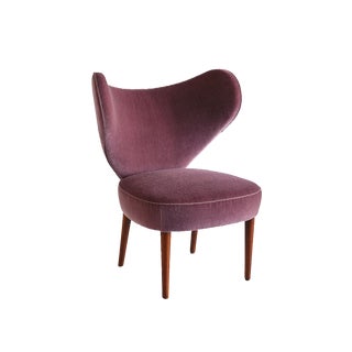 Purple Mohair Heart Chair from Brøndbyøster Furniture, Denmark, 1953 For Sale