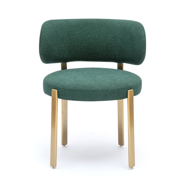 Boho Chic Margaret Green Performance Chenille Dining Chair For Sale - Image 3 of 7