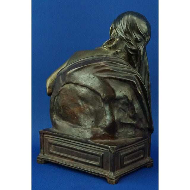 Metal Vincenzo Gemito, Art Nouveau bronze sculpture titled La Sibilla, 19th Century, Naples Italy For Sale - Image 7 of 18