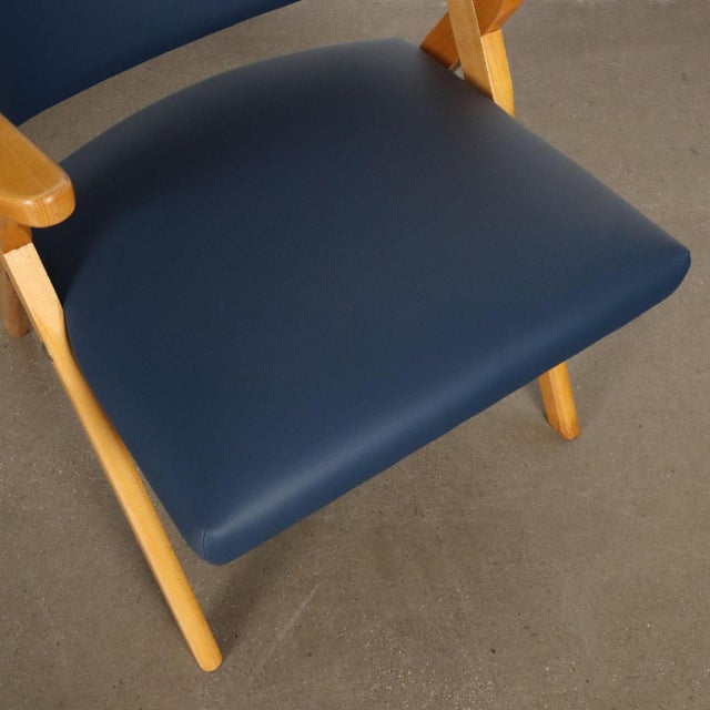 Set of Vintage Armchairs in Leatherette & Beech, Italy, 1950s For Sale - Image 10 of 13