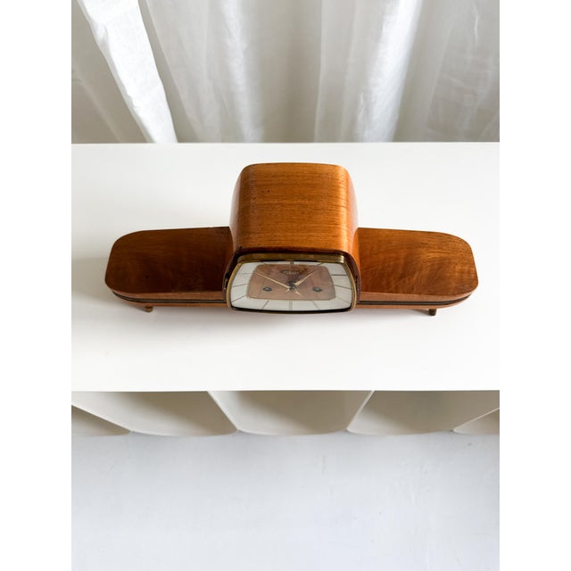 Metal Mid-Century Modern German Mantel Clock from Hermle, 1962 For Sale - Image 7 of 13