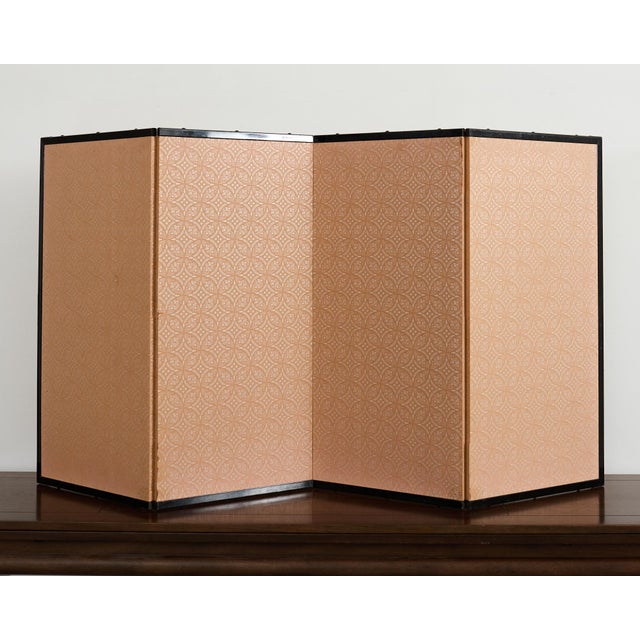 Japanese Showa Four Panel Screen Prunus With Songbirds For Sale - Image 12 of 12