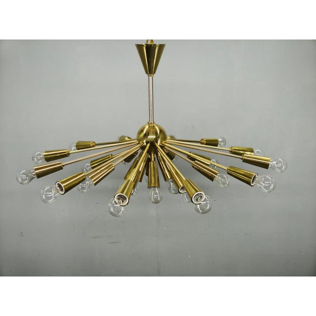 28-Light Brass Sputnik Chandelierby Kamenický Šenov, Czechoslovakia, 1970s For Sale - Image 14 of 17