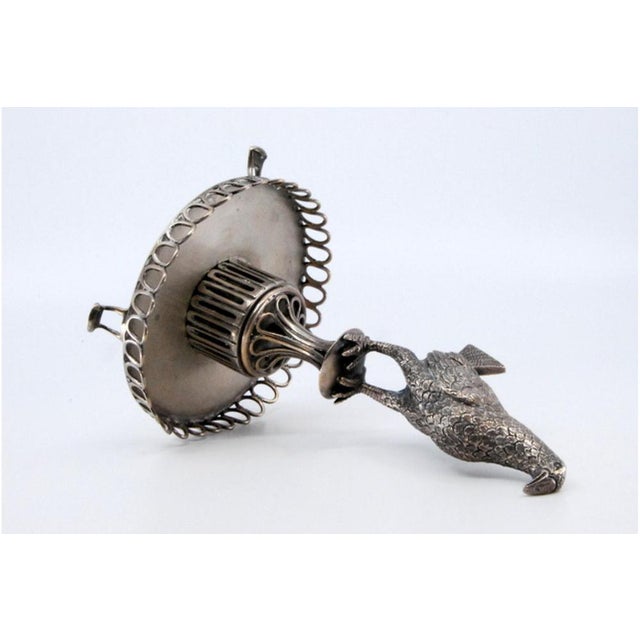 Silver Silver Toothpick Holder with Bird on Top For Sale - Image 8 of 10