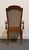 Late 20th Century Singer Furniture Solid Golden Oak Mediterranean Cane Back Dining Arm Chair 505-07 For Sale - Image 5 of 10