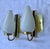 1950s Stilnovo Style White Black and Brass Sconces - a Pair For Sale - Image 9 of 10