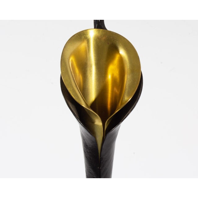 Hand-Forged Calla Lily Iron and Brass Candle Holder by Jack Brubaker For Sale In Indianapolis - Image 6 of 7