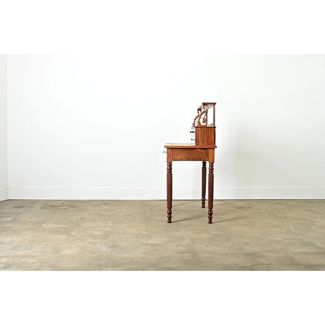 French 19th Century Mahogany and Leather-Top Writing Desk For Sale - Image 10 of 10