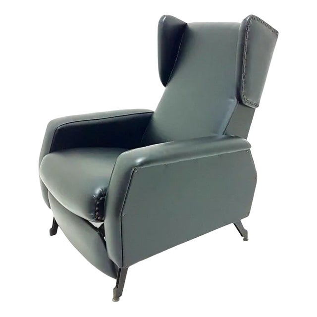 Eco-Leather Reclining Armchair, 1970s For Sale