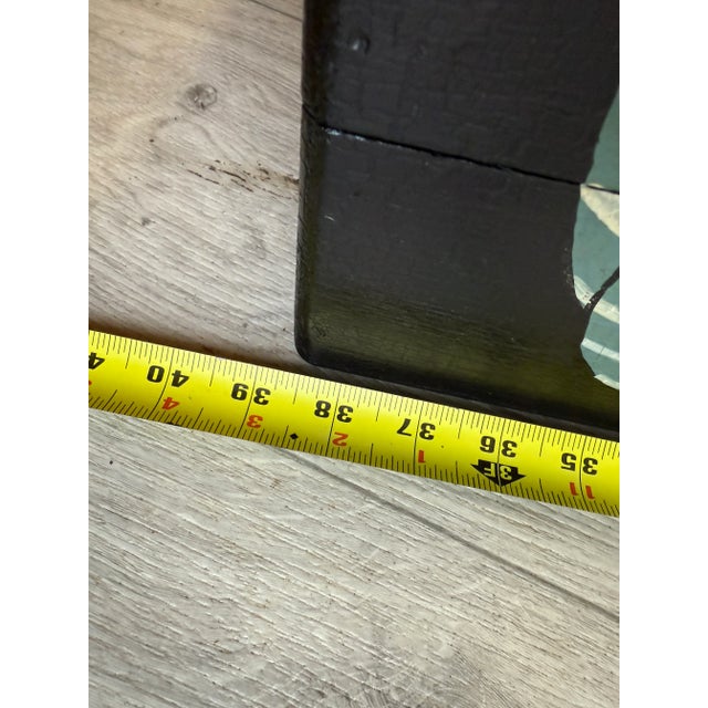 Vintage Japanese Hand Painted Wood Box W/Handles 39" For Sale - Image 12 of 14