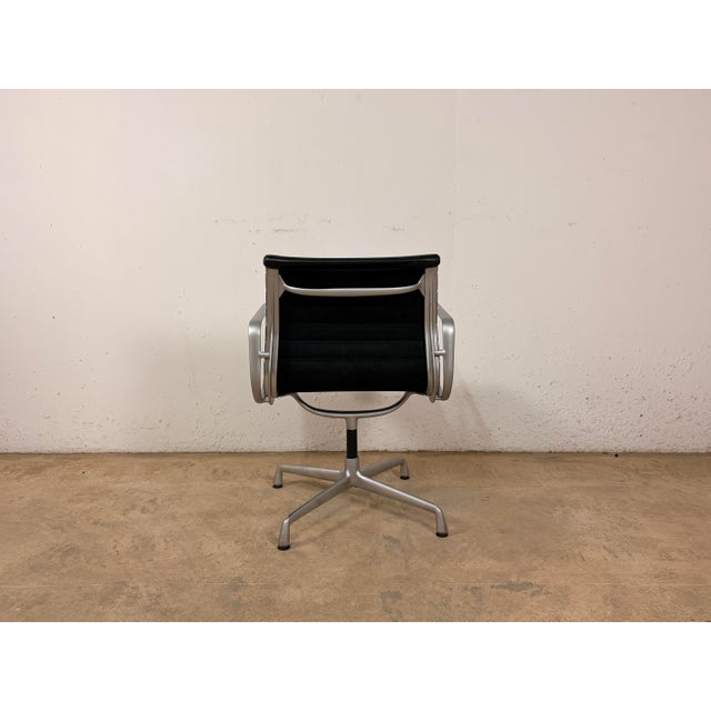 EA 108 Office Chair in Black Leather with Polished Aluminum Frame by Charles and Ray Eames for Vitra For Sale - Image 5 of 13