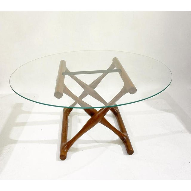 Coffee Table " Guldhøj " by Poul Hundevad, Denmark, 1950s Scratches on the glass This piece is attributed to the mentioned...