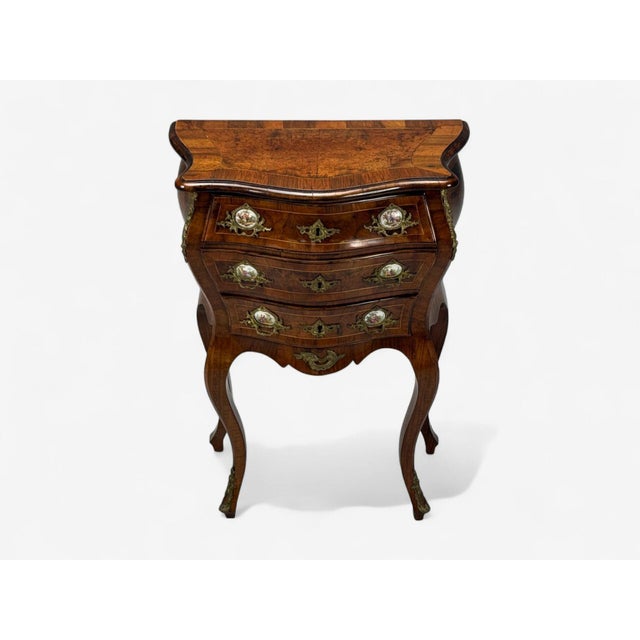 Louis XV Style, Small Bombay Chest, Walnut, Porcelain, Bronze, Austria, 19th C. For Sale In New York - Image 6 of 15