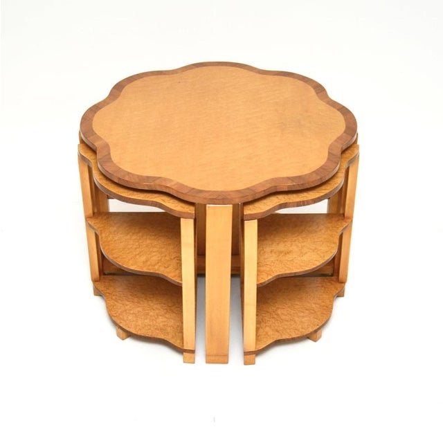 Art Deco Birds Eye Maple Nesting Tables, 1930s, Set of 5 For Sale - Image 13 of 13