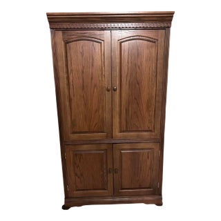 Custom-Made Beautiful Solid Wood Armoire / Entertainment Center For Sale