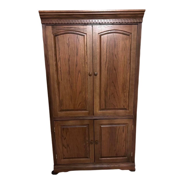 Custom-Made Beautiful Solid Wood Armoire / Entertainment Center For Sale